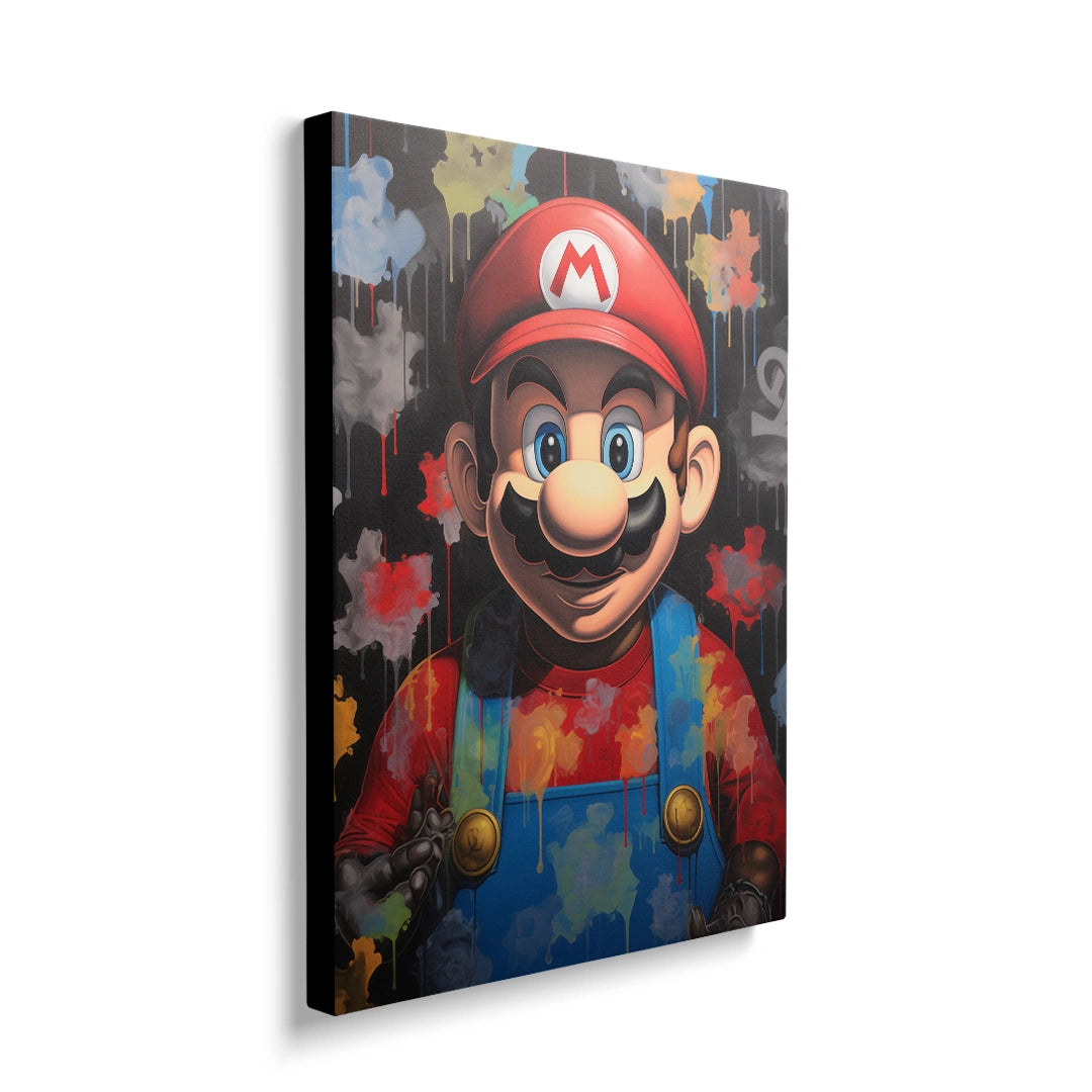 Discover Shop Super Mario Canvas Art, The Super Mario Cartoon Painting Canvas Art, THE SUPER MARIO by Original Greattness™ Canvas Wall Art Print