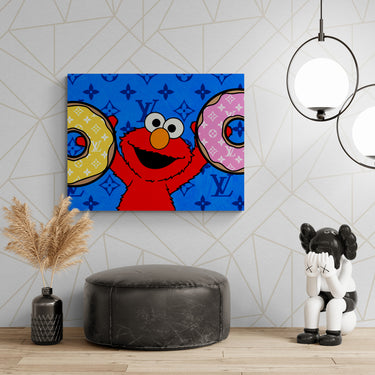Discover Shop Elmo Canvas Art, Elmo Club Sesame Street Canvas Art, Club Elmo Donut by Original Greattness™ Canvas Wall Art Print