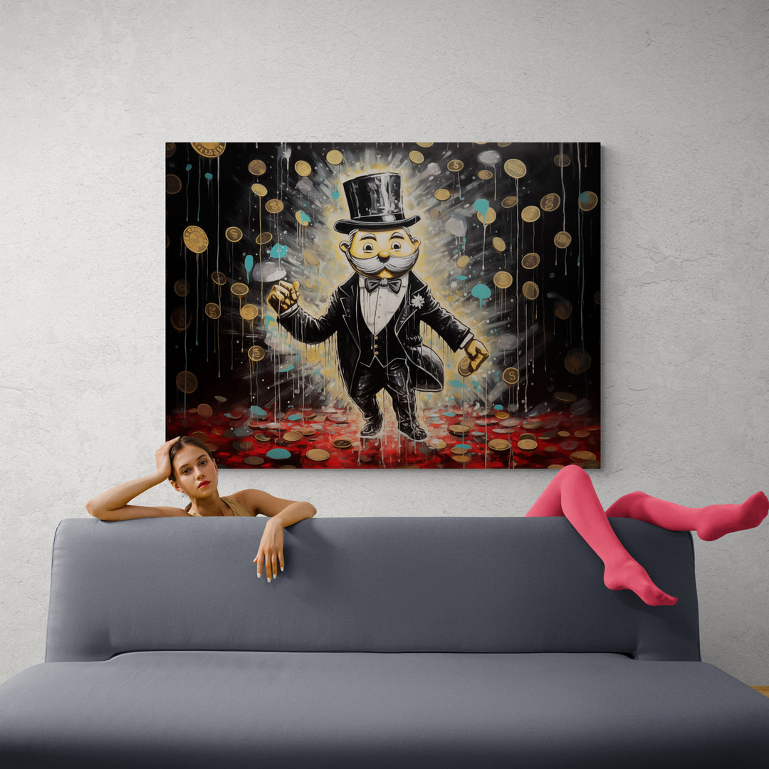 Discover Shop Mr. Monopoly Canvas Art, Mr. Monopoly Bitcoin Money Canvas Art, MONOPOLY DREAM by Original Greattness™ Canvas Wall Art Print