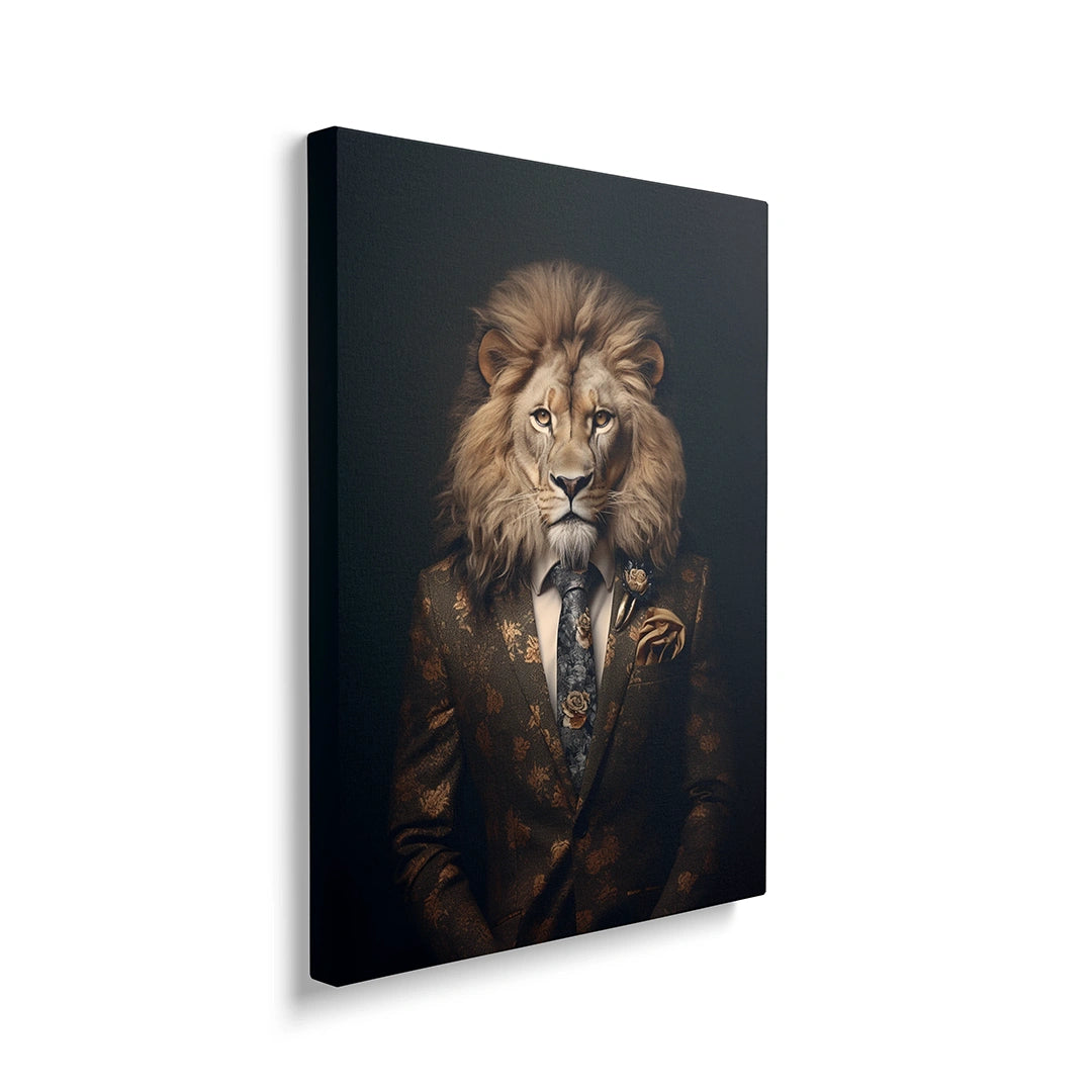 Discover Lion Suit Canvas Art, Luxury Lion In Suit - Original GREATTNESS Art -, LUXURY LION SUIT by Original Greattness™ Canvas Wall Art Print