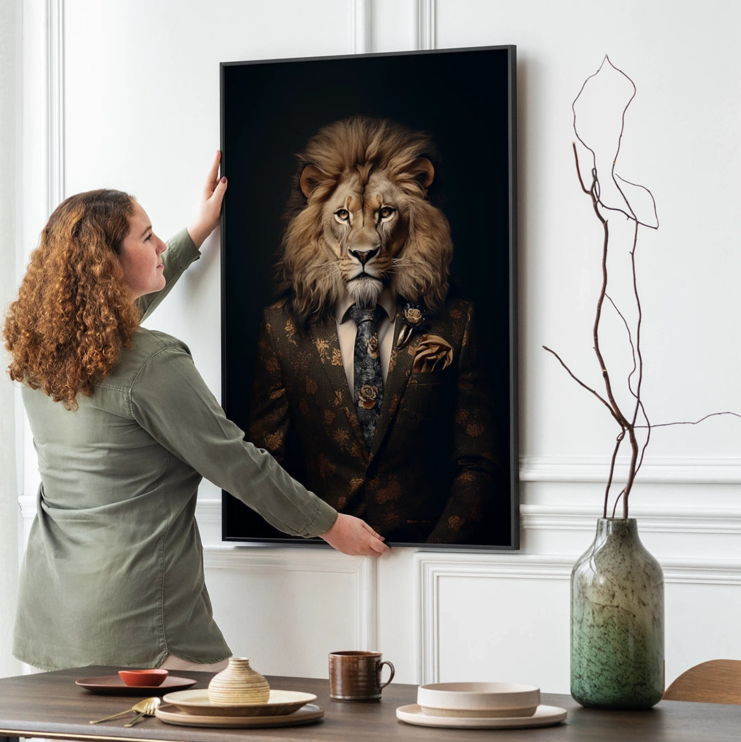 Discover Lion Suit Canvas Art, Luxury Lion In Suit - Original GREATTNESS Art -, LUXURY LION SUIT by Original Greattness™ Canvas Wall Art Print