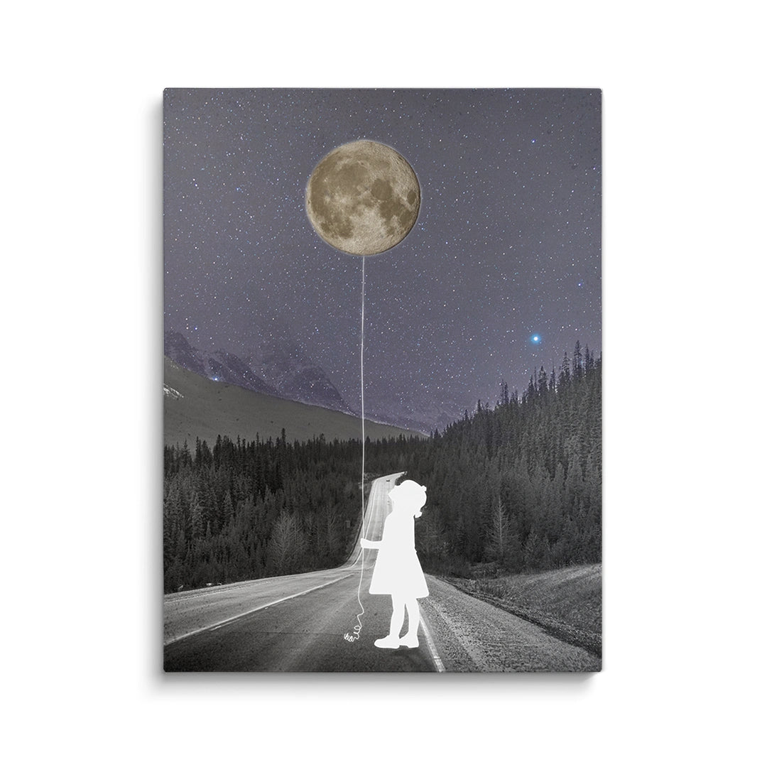 Discover Banksy Hold Balloon Canvas Art, Balloon Bliss: Banksy Girl Hold Moon Ballon Canvas Wall Art, MOON BALOON BANKSY by Original Greattness™ Canvas Wall Art Print