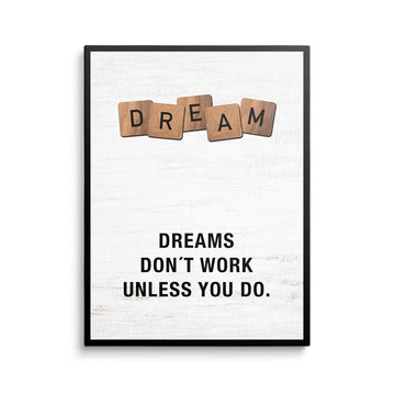 Discover Scrabble Canvas Wall Art, Dreams Dont Work Unless You Do - Scrabble Canvas Art, Dreams Don't Work Unless You Do by Original Greattness™ Canvas Wall Art Print