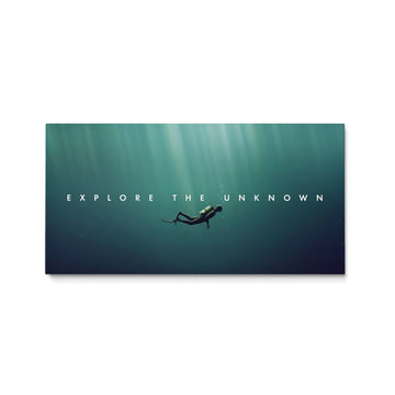 Discover Motivational Ocean Canvas Art, Explore the Unknown - Motivational Deep Sea Landscape Canvas, EXPLORE THE UNKNOWN by Original Greattness™ Canvas Wall Art Print