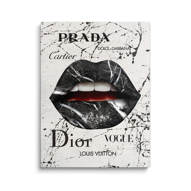 Discover Marble Lips Canvas Art, Luxury Marble Sexy Fashion Lips Artwork Designer Brands, LUXURY MARBLE LIPS by Original Greattness™ Canvas Wall Art Print