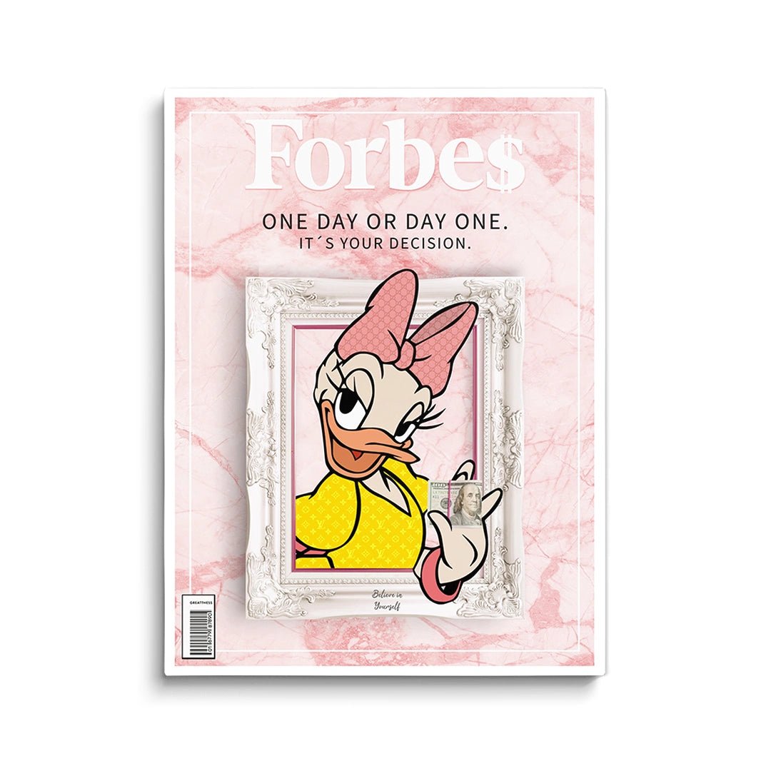 Discover Forbes Pink Wall Art, Forbes Daisy Duck Luxury Money Canvas Art, FORBES PINK PRIME by Original Greattness™ Canvas Wall Art Print