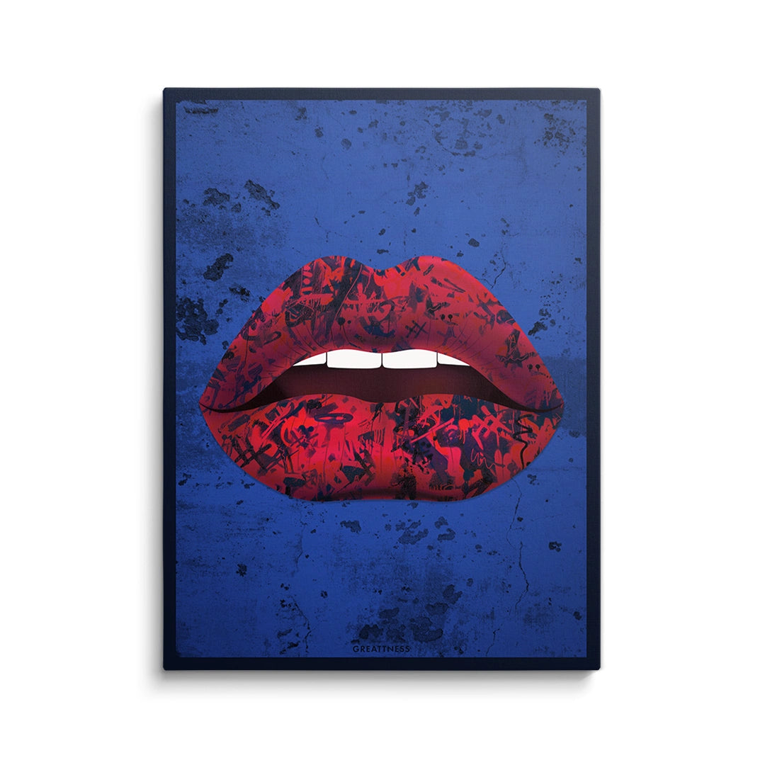 Discover Lips Canvas Wall Art, Grunge Lips Canvas Art, Modern Pop Art Lips Sign Print, GRUNGE LIPS by Original Greattness™ Canvas Wall Art Print