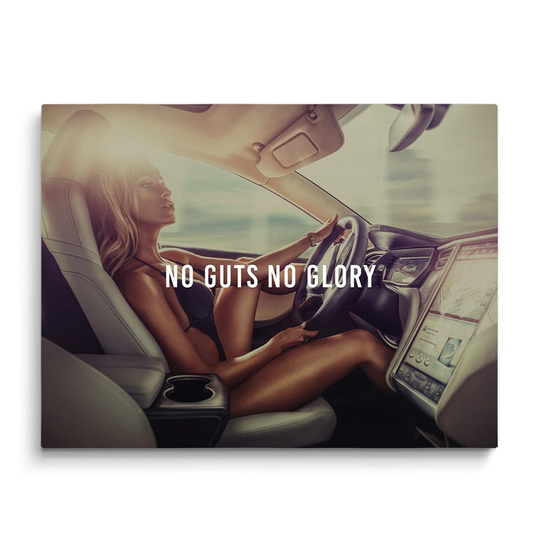 Discover Women Canvas Wall Art, No Guts No Glory, Sexy Women in Tesla Canvas Art, Guts Glory by Original Greattness™ Canvas Wall Art Print