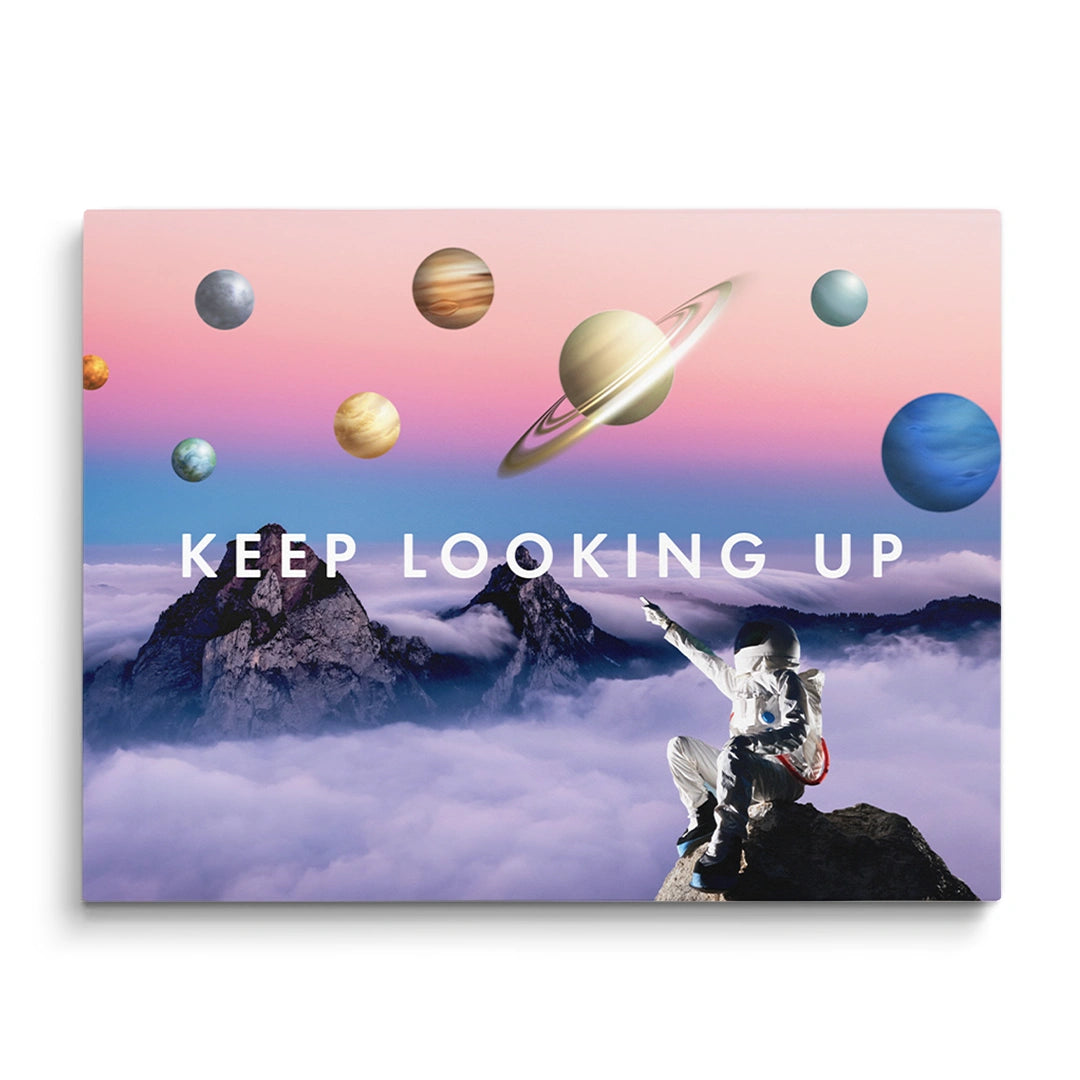 Discover Astronaut Space Wall Art, Keep Looking Up Canvas Art, Space Motivational Artwork, KEEP LOOKING UP by Original Greattness™ Canvas Wall Art Print