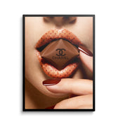 Discover Chanel Lips Canvas Art, La Chocolat, Luxury Fashion Chanel Canvas Wall Art, LA CHOCOLAT CHANEL CANVAS by Original Greattness™ Canvas Wall Art Print