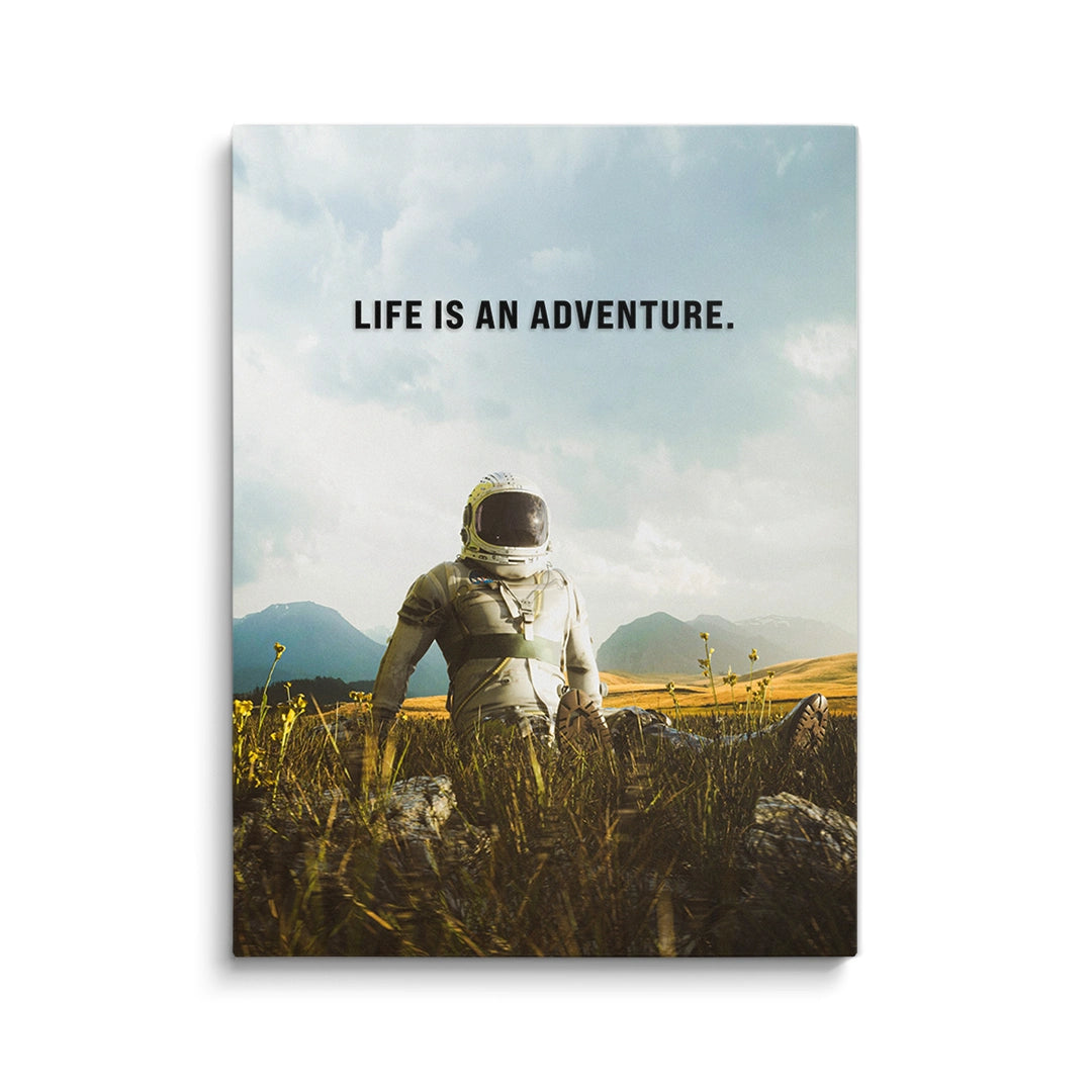 Discover Shop Astronaut Canvas Wall Art, Life is an Adventure, Landscape Astronaut Canvas Artwork, LIFE IS AN ADVENTURE by Original Greattness™ Canvas Wall Art Print