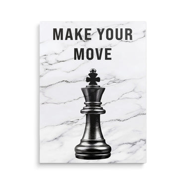 Discover Game Room Chess Canvas Art, Motivational Chess Room Canvas Wall Art, MAKE YOUR MOVE by Original Greattness™ Canvas Wall Art Print