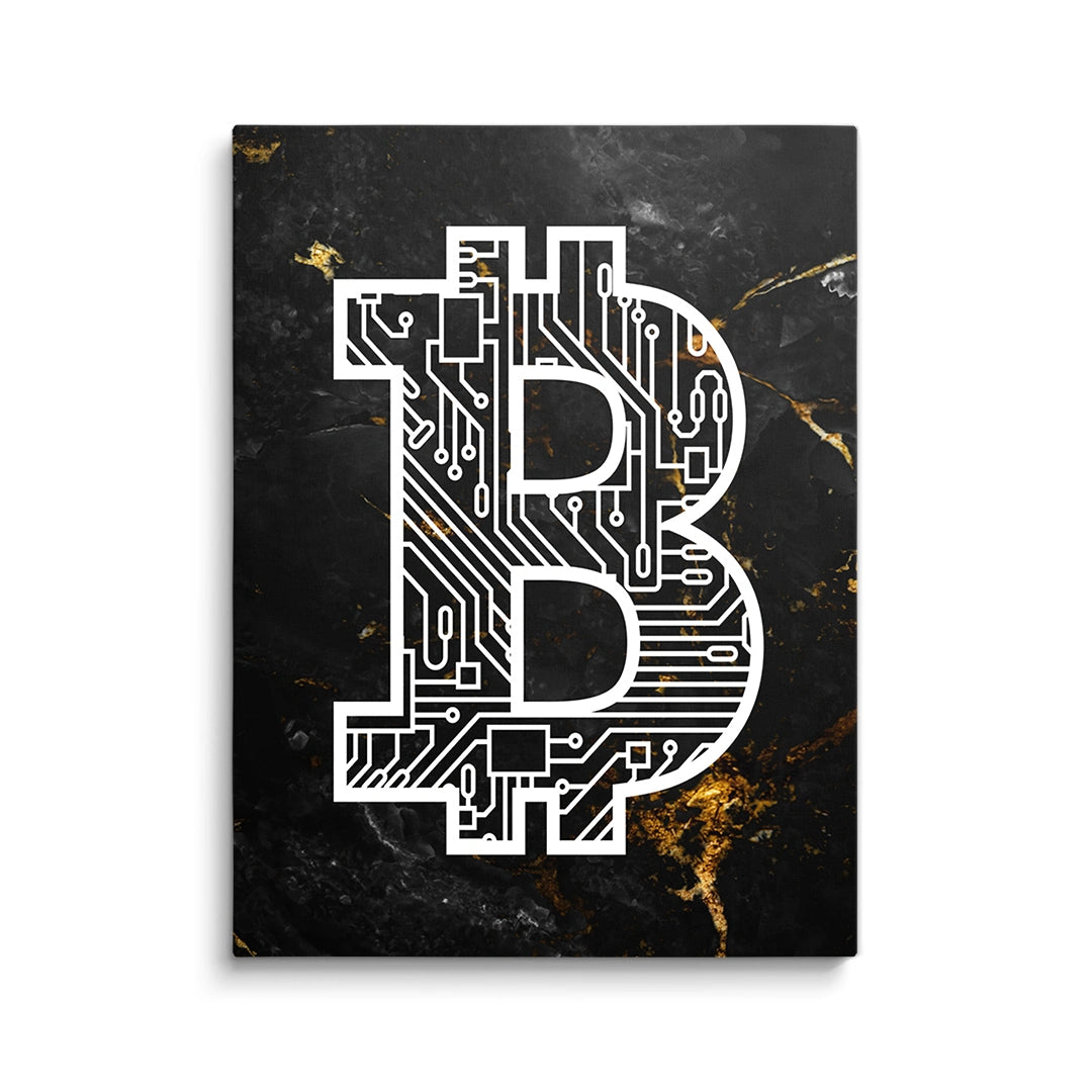 Discover Shop Bitcoin Canvas Art, Marble Bitcoin Canvas Wall Art, MARBLE BITCOIN CANVAS by Original Greattness™ Canvas Wall Art Print