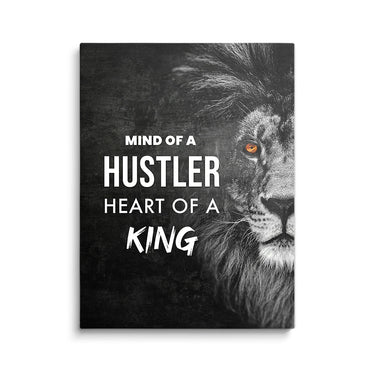Discover Motivational Canvas Art, Mind of a Hustler Lion Black Motivational Canvas Art, MIND OF A HUSTLER by Original Greattness™ Canvas Wall Art Print