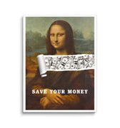 Discover Money Mona Lisa Wall Art, Mona Lisa Save Money Painting Canvas Wall Art, MONA LISA SAVE MONEY by Original Greattness™ Canvas Wall Art Print