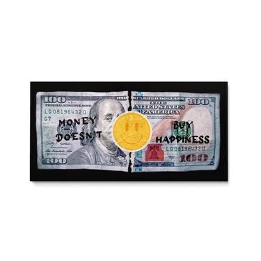 Discover Shop Money Dollar Canvas Art, Money Doesn't Buy Happiness Canvas Art, MONEY DOESN'T BUY HAPPINESS by Original Greattness™ Canvas Wall Art Print