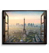 Discover Motivational Window Canvas Art, Paris Dreams Eiffel Tower Landscape Canvas Art , Paris Dreams by Original Greattness™ Canvas Wall Art Print