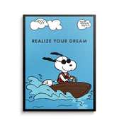 Discover Shop Peanuts Snoopy Wall Art, Peanuts Snoopy Motivational Canvas Prints & Wall Art, SNOOPY REALIZE YOUR DREAM by Original Greattness™ Canvas Wall Art Print