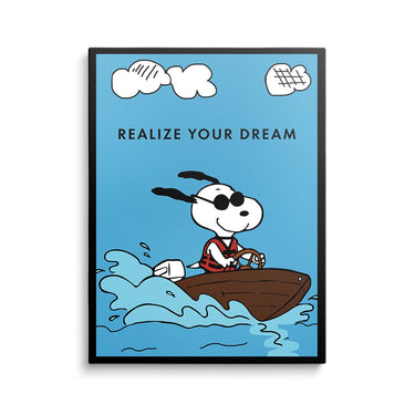 Discover Shop Peanuts Snoopy Wall Art, Peanuts Snoopy Motivational Canvas Prints & Wall Art, SNOOPY REALIZE YOUR DREAM by Original Greattness™ Canvas Wall Art Print