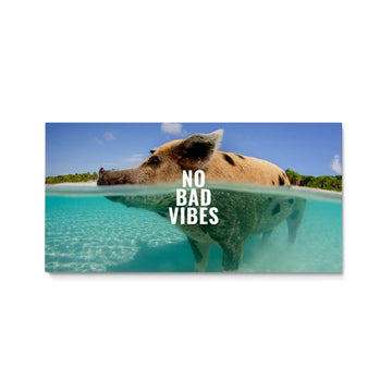 Discover Greattness Original, Swimming Bahama Pigs Canvas Wall Art, No Bad Vibes by Original Greattness™ Canvas Wall Art Print