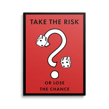 Discover Monopoly Card Canvas Art, Monopoly Take the Risk Card Office Inspirational Canvas Wall Art, MONOPOLY - TAKE THE RISK by Original Greattness™ Canvas Wall Art Print