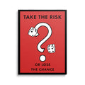 Discover Monopoly Card Canvas Art, Monopoly Take the Risk Card Office Inspirational Canvas Wall Art, MONOPOLY - TAKE THE RISK by Original Greattness™ Canvas Wall Art Print