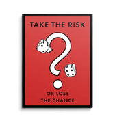 Discover Monopoly Card Canvas Art, Monopoly Take the Risk Card Office Inspirational Canvas Wall Art, MONOPOLY - TAKE THE RISK by Original Greattness™ Canvas Wall Art Print