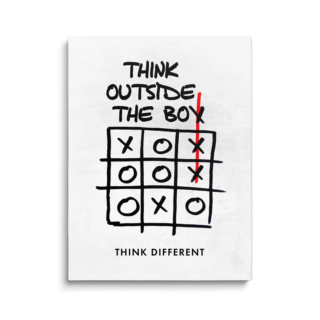 Discover Shop Mindset Wall Art, Think Outside the Box Motivational Canvas Wall Art Print , THINK OUTSIDE THE BOX by Original Greattness™ Canvas Wall Art Print