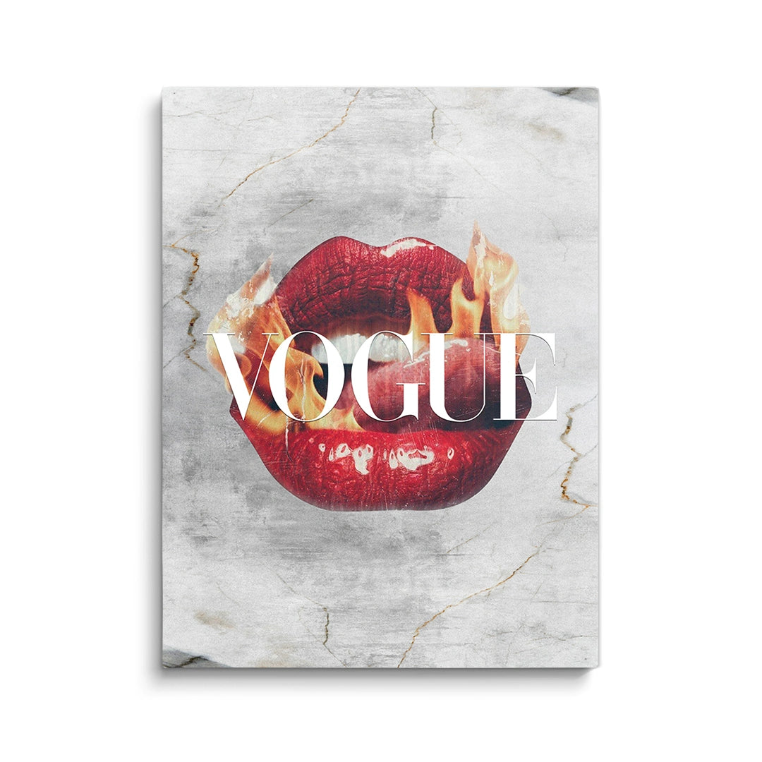 Discover Shop Lips Canvas Art, Vogue Red Lips Artwork, Inspirational Wall Art, FIRE VOGUE LIPS by Original Greattness™ Canvas Wall Art Print