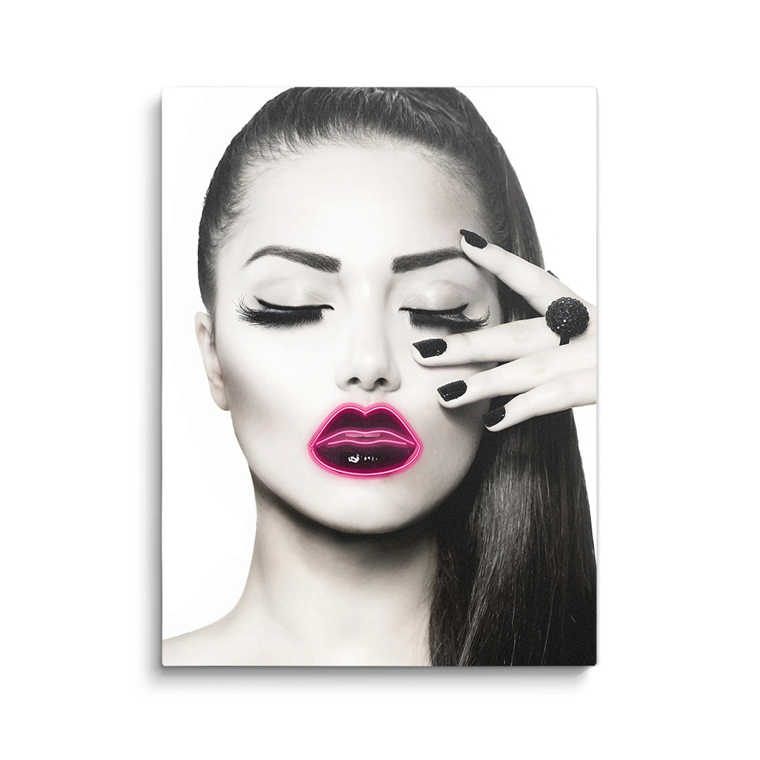 Discover Elegant Women Canvas Art, Neon Kiss Sexy Women Photography Canvas Wall Art, NEON WOMEN KISS by Original Greattness™ Canvas Wall Art Print