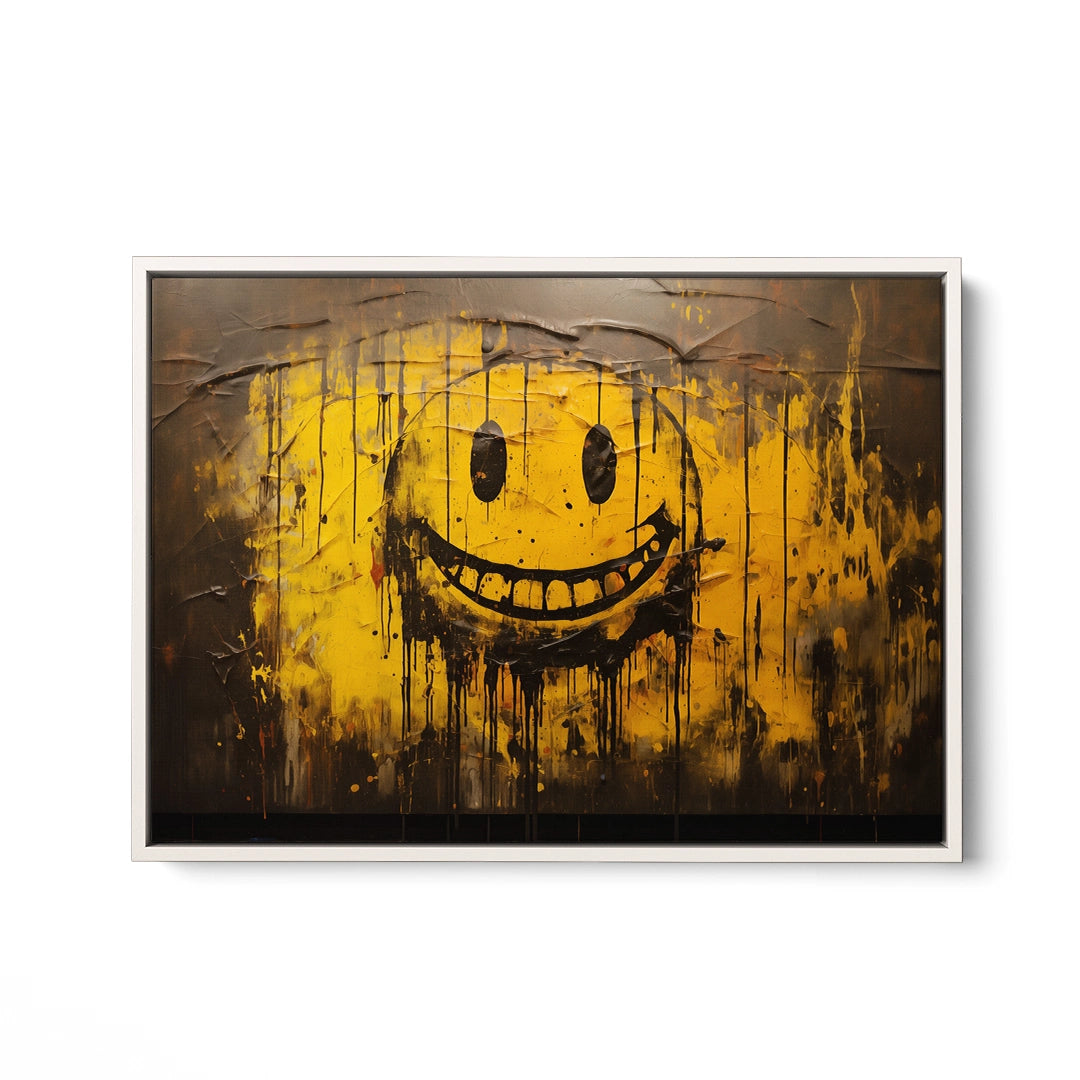 Discover Shop Smiley Canvas Art, Smile Smiley Art Painting Yellow Canvas Art, SMILEY YELLOW PAINTING by Original Greattness™ Canvas Wall Art Print