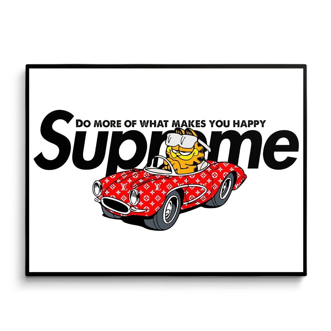 Discover Garfield Supreme Wall Art, Leader Garfield, Supreme Garfield Canvas Wall Art Print, LEADER GARFIELD by Original Greattness™ Canvas Wall Art Print