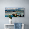 Discover Landscape Canvas Art, Mountains Jetty Sea Landscape Motivational Canvas Artwork, Be in the Now by Original Greattness™ Canvas Wall Art Print