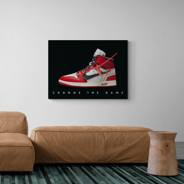 Discover Nike Air Canvas Wall Art, Nike Air Sneaker Motivational Wall Art, Change the Game by Original Greattness™ Canvas Wall Art Print