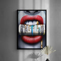 Discover Shop Money Wall Art, Dollar Bundle Mouth | Money Lips Art, DOLLAR BUNDLE MOUTH by Original Greattness™ Canvas Wall Art Print