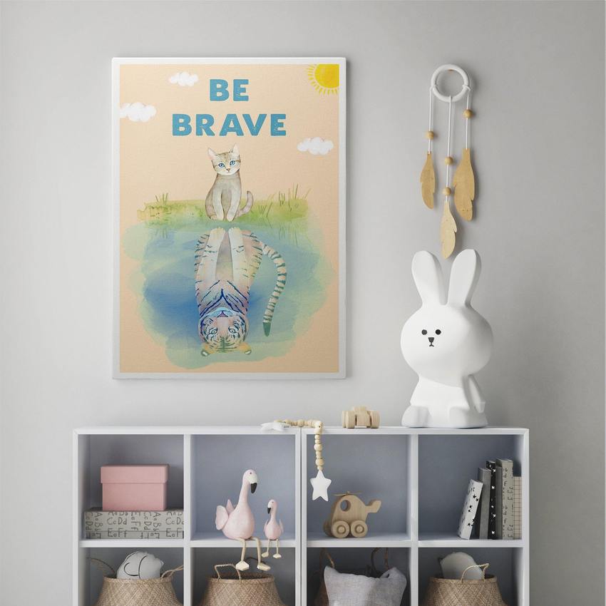 Discover Kids Canvas Wall Art, Be Brave Kids Canvas Art | Motivational Kids Canvas Wall Art , BE BRAVE by Original Greattness™ Canvas Wall Art Print