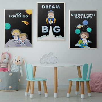 SPACE BUNDLE FOR KIDS - Motivational, Inspirational & Modern Canvas Wall Art - Greattness