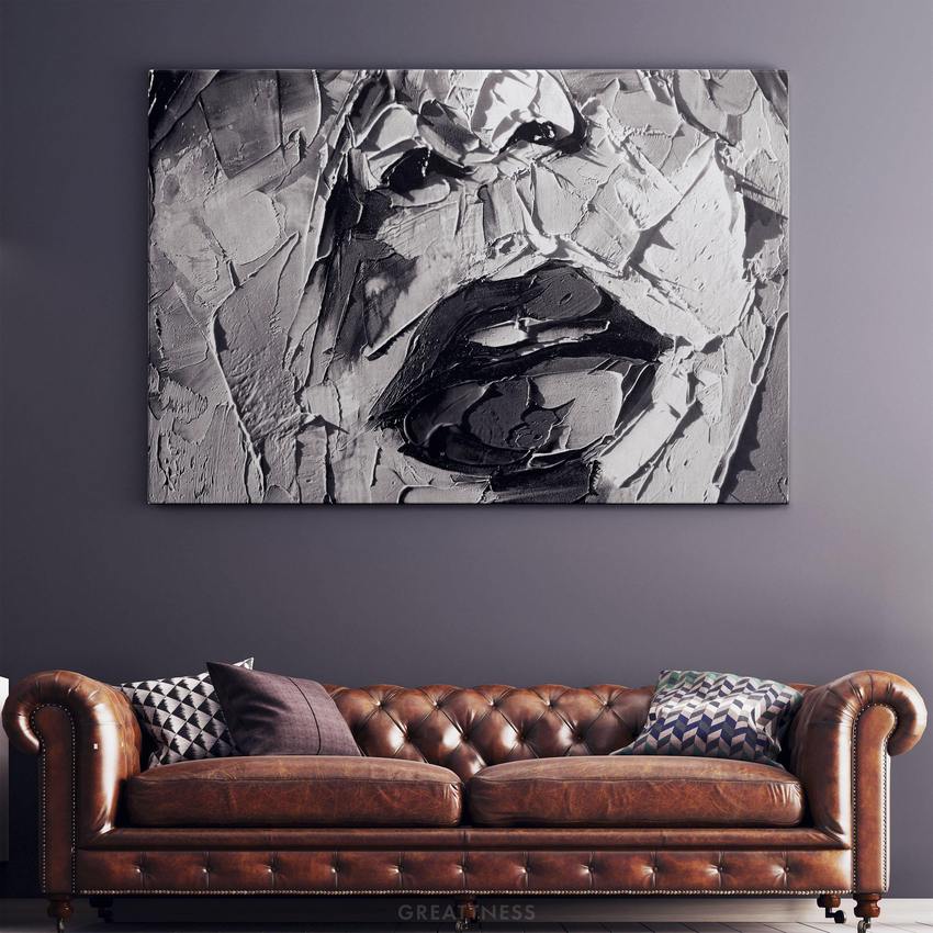 ABSTRACT LIPS - Motivational, Inspirational & Modern Canvas Wall Art - Greattness