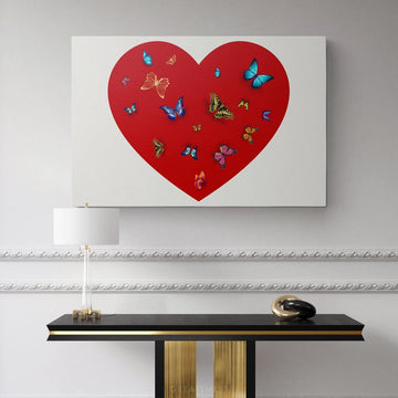 BUTTERFLY HEART - Motivational, Inspirational & Modern Canvas Wall Art - Greattness