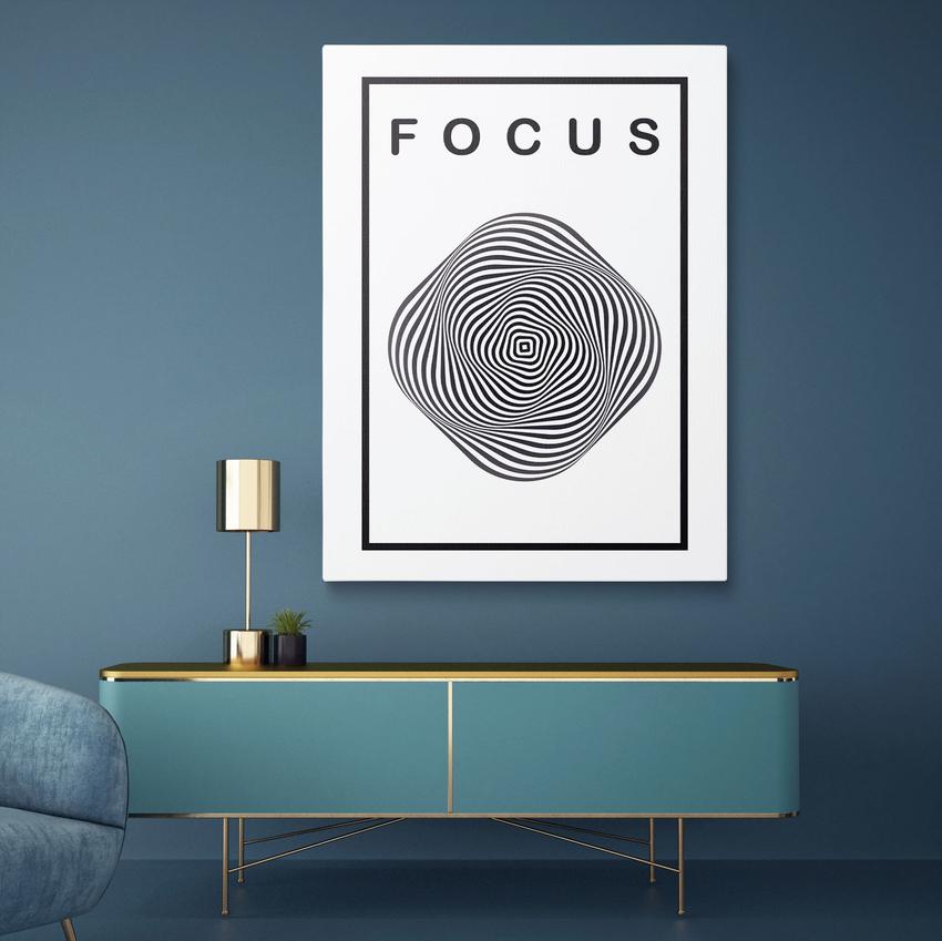 FOCUS (BLACK EDITION) - Motivational, Inspirational & Modern Canvas Wall Art - Greattness