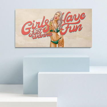 Discover Women Canvas Wall Art, Girls Have Fun, Nude Naked Women Wall Art, GIRLS HAVE FUN by Original Greattness™ Canvas Wall Art Print