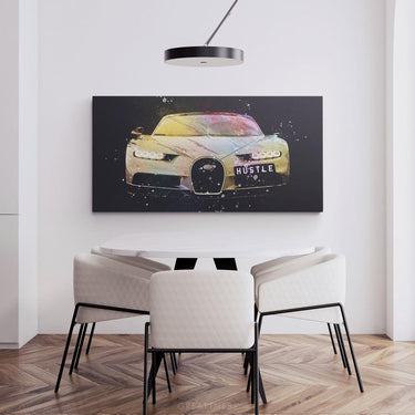 Discover Bugatti Motivational Canvas Art, Gold Bugatti - Sport Car Vehicle Wall Art Paint, GOLD Bugatti by Original Greattness™ Canvas Wall Art Print