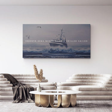 Discover Shop Inspirational Quote Wall Art, Smooth Seas Never Made A Skilled Sailor Motivational Wall Art, Smooth Seas by Original Greattness™ Canvas Wall Art Print