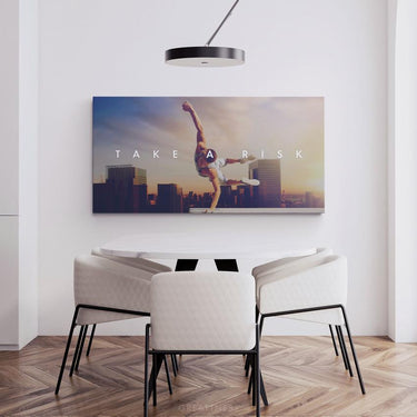 Discover Motivational Canvas Art, Take The Risk - Best Office Motivational Wall Art, TAKE THE RISK OFFICE ART by Original Greattness™ Canvas Wall Art Print