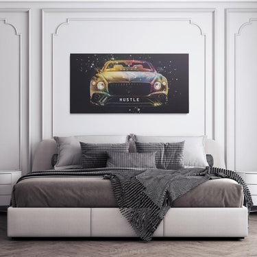 Discover Bentley Cars Canvas Art, Bentley Hustle, Luxury Sports Car Quotes Painting, BENTLEY HUSTLE by Original Greattness™ Canvas Wall Art Print