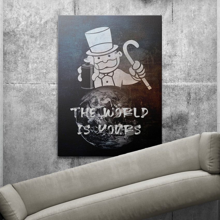 THE WORLD IS YOURS - Motivational, Inspirational & Modern Canvas Wall Art - Greattness
