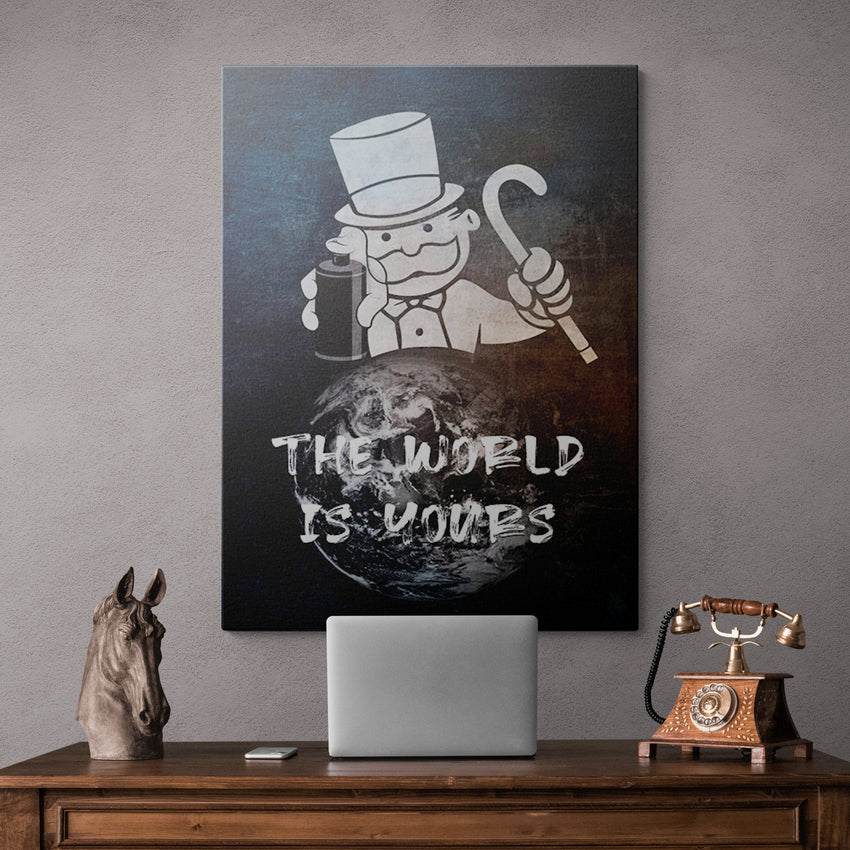 THE WORLD IS YOURS - Motivational, Inspirational & Modern Canvas Wall Art - Greattness