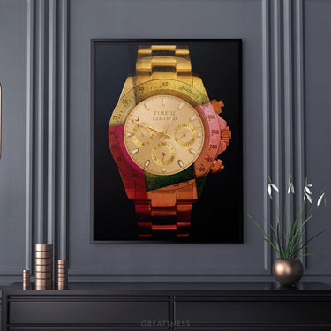 Discover Shop Watch Canvas Art, Rolex Luxury Time Is Limited Canvas Wall Art, TIME IS LIMITED by Original Greattness™ Canvas Wall Art Print