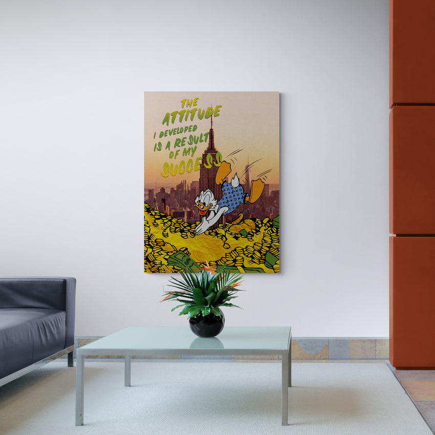 Discover Dagobert Duck Canvas Art, Dagobert Duck Attitude Quotes Motivational Wall Art, Dagobert Duck Attitude by Original Greattness™ Canvas Wall Art Print