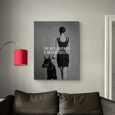 Discover Modern Photography Canvas Art, Women Doberman Photography Quotes Wall Art, The Best Revenge by Original Greattness™ Canvas Wall Art Print